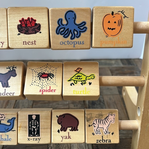 Pottery Barn Kids Wooden Alphabet Abacus Learning Toy - Picture 4 of 14